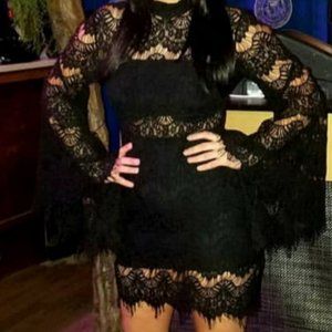 Black Lace Long-sleeved Dress...Chic n' Unique!